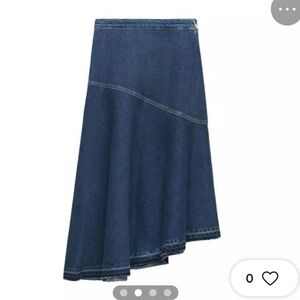 ZARA Blue Asymmetrical Denim Skirt